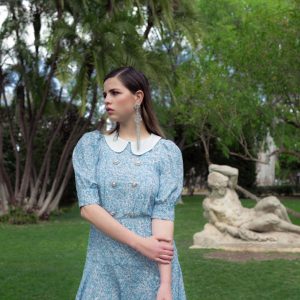 Vestido Estampado Cuello Bobo