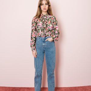 camisa estampado floral-marron-l