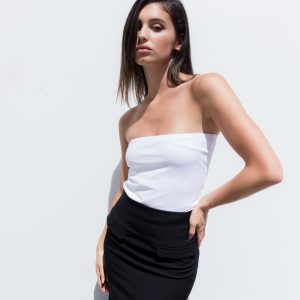 falda larga abertura-negro-xl