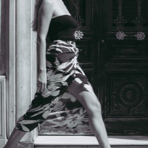 falda estampado floral-negro-xs