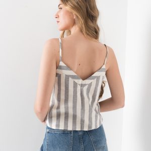 top tirantes rayas lino-crudo-xs