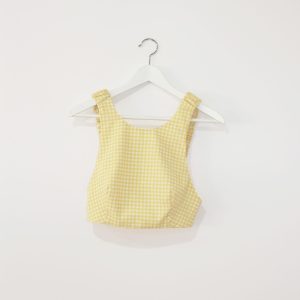 top cropped cuadro vichy-amarillo-s