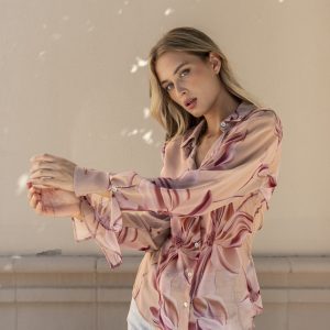 Camisa Estampada Semitransparente