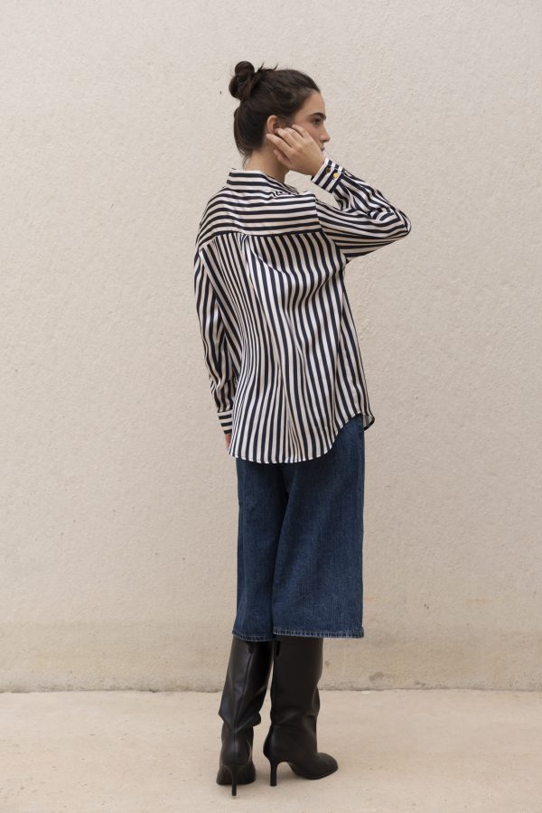 camisa estampada rayas-azul marino-xl
